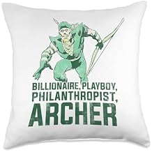 Justice League Green Arrow Archer Throw Pillow, 18x18, Multicolor