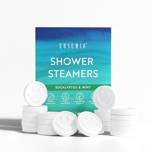 Eucalyptus Shower Steamers for Stress Relief-Aromatherapy Shower Bombs with Mint Natural Essential Oils for Women & Men 24 PCS Eucalyptus