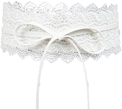 Lace Waist Belt for Women Boho Bowknot Corset Belt Adjustable Lace Band for Dresses and Casual Wear