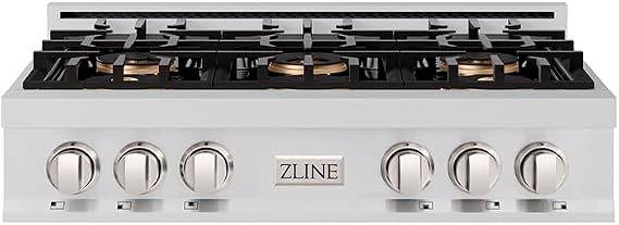 ZLINE 36 in. Classic Gas Rangetop with 6 Burner DuoProTM Cooktop in Stainless Steel (PCRT36)