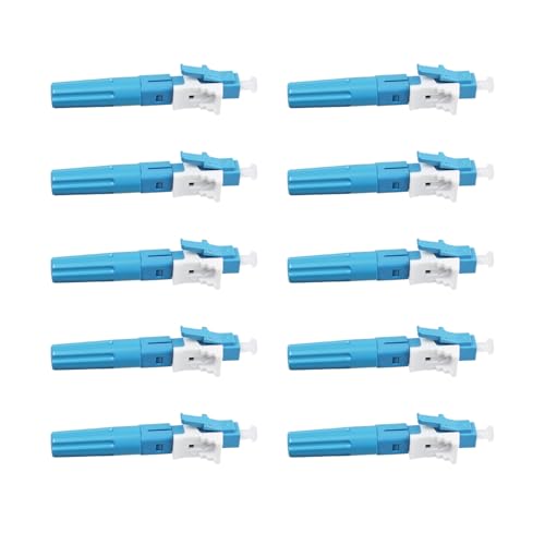 10 pcs LC Singlemode Fiber Optic Quick Assembly Connector Fiber Optic Fast Connectors Singlemode 9125 Mechanical Connectors Adapter for 0.92.03.02.0  1.62.0  3.0mm Fiber Round Cable