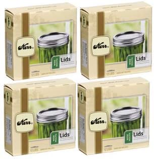 Kerr Mason Jar Lids. Wide Mouth, 12 Pack (Bands not Included) (Pack of 4)