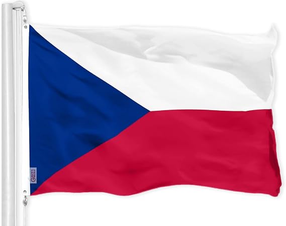 G128 Czech Republic Czechia Czech Flag | 3x5 feet | Printed 150D - Indoor/Outdoor, Vibrant Colors, Brass Grommets, Quality Polyester, Much Thicker More Durable Than 100D 75D Polyester