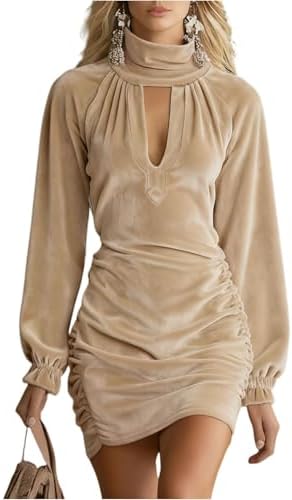 Bohemian Dresses for Women Winter Maxi Long Sleeve V Neck Special Occasion Dress for Women Petite
