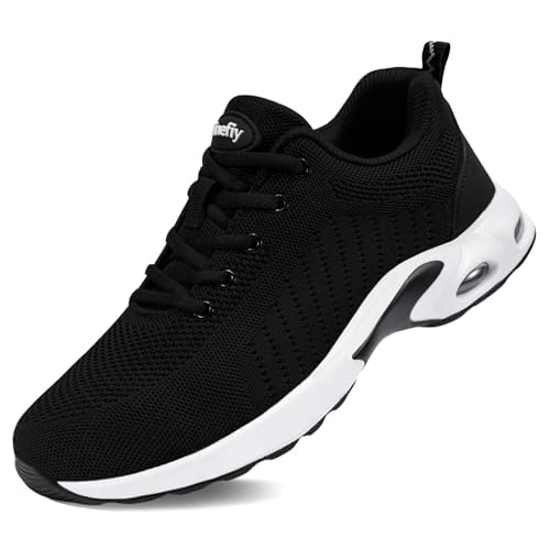Tinefiy Steel Toe Shoes for Women Lightweight Safety Shoes Air Cushion Comfortable Slip Resistant Indestructible Womens Puncture Proof Work Shoe