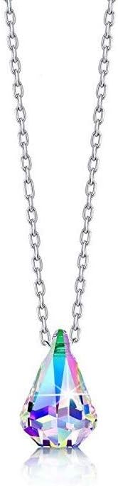 Women's Aurora Borealis Crystal Pendant Necklace, Jewelry (Style No 1)