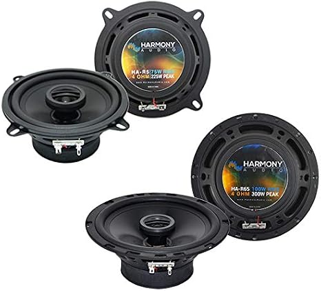 Harmony Audio Speaker Replacement Package HA-R5 Fits BMW 3 Series 2002-2005 | Rhythm 5.25 inch build, 225 watt rating, factory-fit upgrade for front door panels, easy plug-in install, great car sound