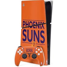 Skinit Decal Gaming Skin Compatible with PS5 Slim Digital Edition Bundle - Officially Licensed NBA Phoenix Suns Standard - Orange Design