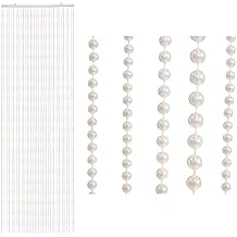 TCDesignerProducts White Pearl Bead Curtain Wedding Decoration, 36 Inches x 9 Feet