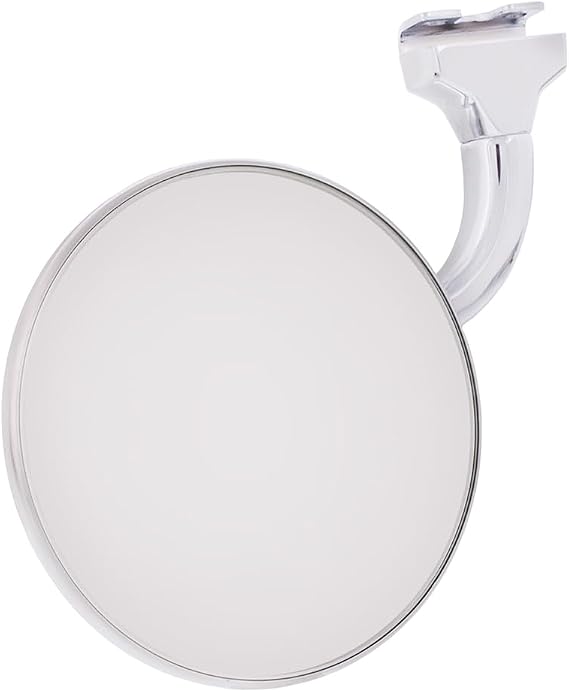 United Pacific C5001-1 Polished Stainless Steel 3 Curved Arm Peep Mirror, Flat Mirror, Chrome Plated, Easy Install ONE Mirror