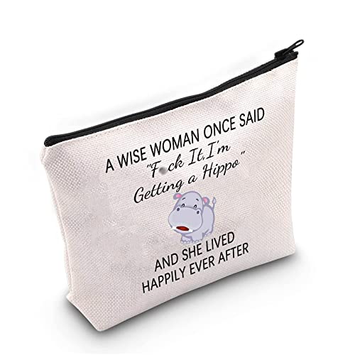 TSOTMO Hippo Makeup Bag for Hippo Lovers Animal Gift Zoo Keeper Gift Animal Lovers Cosmetic Bag Get Hippo