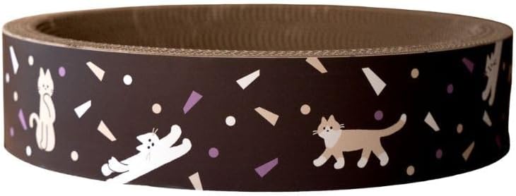 Cat Scratcher Lounge Bed | Durable Recycle Board for Furniture Protection | Cat Scratch Bowl Meow Black
