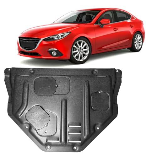Front Engine Splash Shield Fit for Mazda3 2014-2019 Engine Case Guards Suitable for Mazda 3 Under Engine Cover Mud Flaps Directly Replace Original One Black