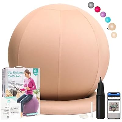 ProBalance Ball Chair, Yoga Ball Chair Exercise Ball Chair with Slipcover and Base for Home Office Desk, Birthing & Pregnancy, Stability Ball & Balance Ball Seat to Relieve Back Pain, Multiple color size