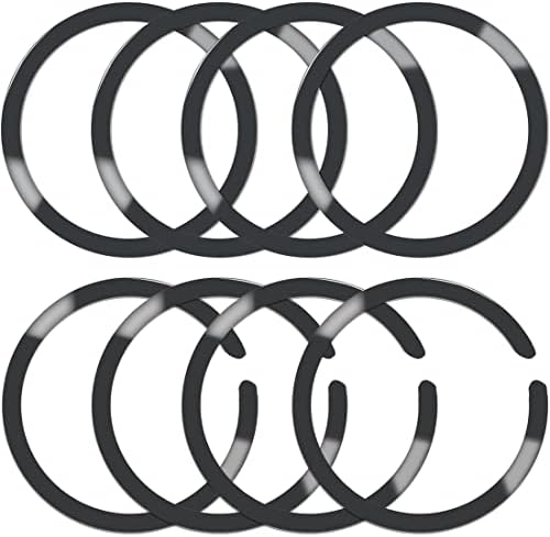 8 Pack Universal Metal Rings Sticker Compatible with MagSafe Magnetic Wireless Charger iPhone 1716151413 Pro Max Mini, 2 Styles Ultra-Thin Notched and Round Ring Car Charger Kit NO Magnet