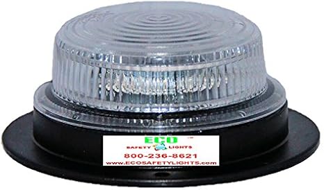 Blp20l9p Clear White 12-30v Dc Undercover Low Profile Led Emergency Warning Safety Beacon