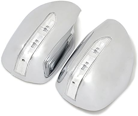 for Toyota 2700 FJ120 J120 Prado 2003-2008 2009 Chrome Rearview Side Door Mirror Caps Cover with Yellow LED Light 2PCS/Set