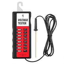 Electric Fence Voltage Tester, Max 2000V-12kV Portable Fence Tester, Neon Lights Testing Tool Fault Finder for Farm