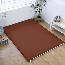 Floor Futon Mattress Cover Futon Cover Japanese Futon Mattress Protective Covers with Zipper(Brown,Full)