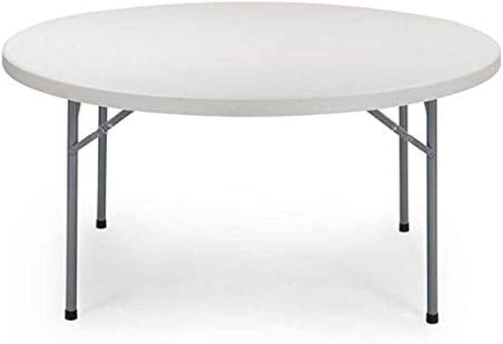EventStable TitanPRO 60in Round Plastic Folding Table, White, 5-Pack