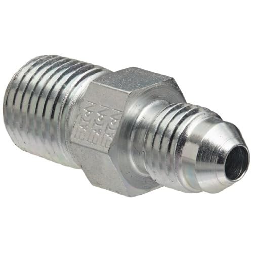 Eaton Weatherhead C5205X4X4 Carbon Steel SAE 37 Degree JIC Flare-Twin Fitting, Adapter, 14 NPT Male x 14 JIC Male