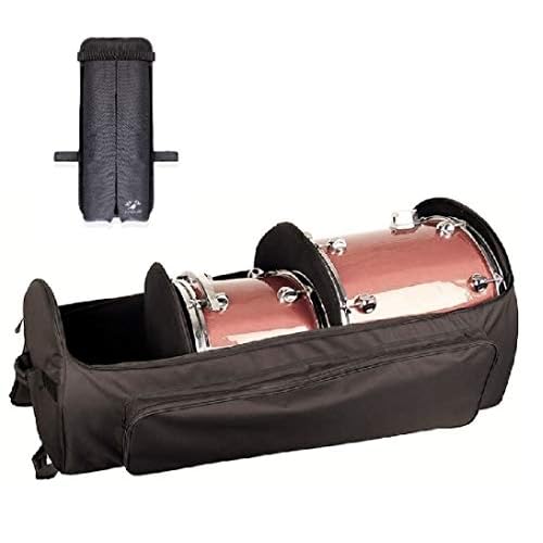 Drum Hardware Bag With Wheels - Heavy Duty Large Duffel With Padded Dividers, sturdy Grip handles and Exterior Storage Pockets - Complete with One Marching Drumstick Bag