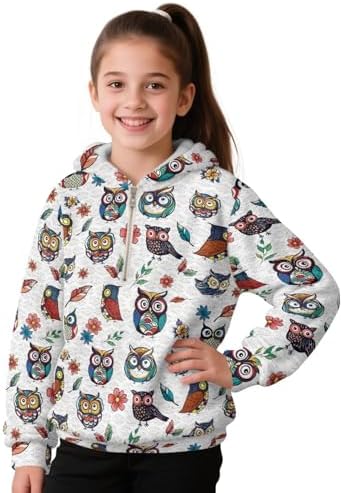 HUIACONG Girls Long Sleeve Sweatshirts for Children Kids Hoodies