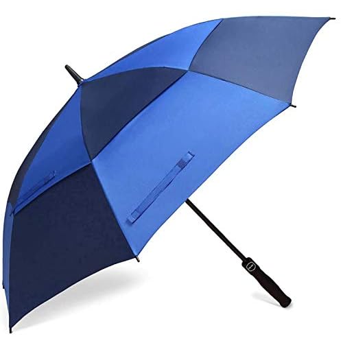 BAGAIL Golf Umbrella 686258 Inch Large Oversize Double Canopy Vented Automatic Open Stick Umbrellas for Men and WomenNavy,Royal Blue,68 inch