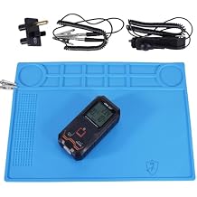 Kaisi Anti-Static Mat with ESD Wrist Strap and Grounding kit, Silicone Soldering Repair Work Mat 932F Heat Resistant ESD Safe pad for Electronic, Phone, iPhone, iPad, iMac, Laptop, Computer, Watch