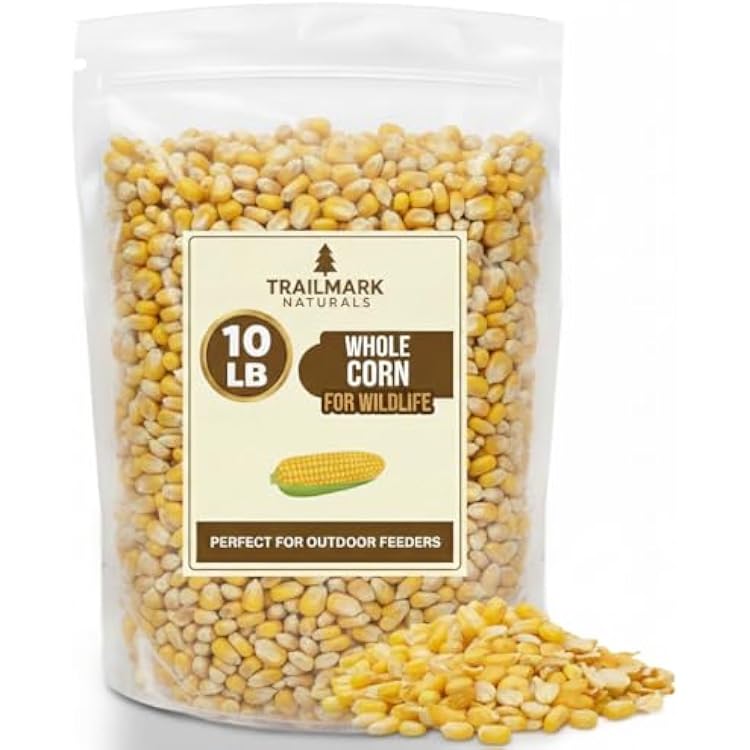 Whole Corn 10 LB Premium Bird Seed & Wildlife Feed for Ducks, Deer, Squirrels, Chickens, and Turkeys Whole Corn for Wild Birds Grown in USA
