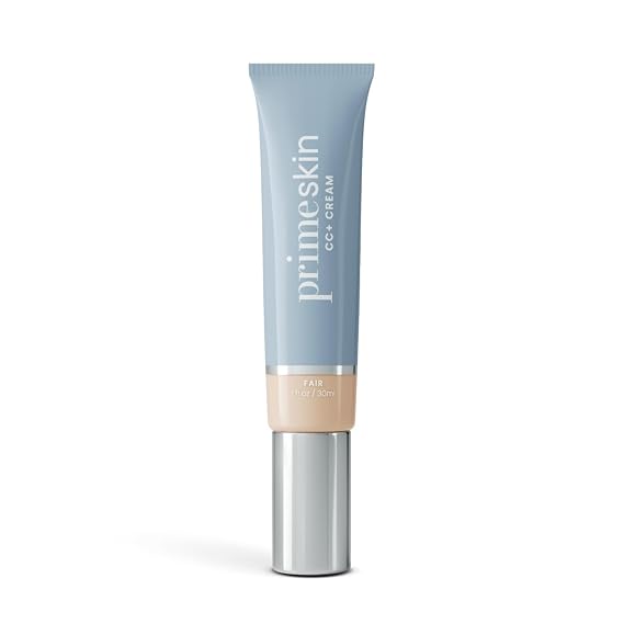 Prime Prometics PrimeSkin CC+ Cream for Mature Women (Fair) | Liquid-to-Powder Foundation, Blurs Pores & Covers Age Spots, Crease-Free, Hydrating & Soft-Matte Finish, Sensitive Skin