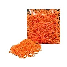 500 Pack Rubber Bands for Hair 22mm Durable, Non-Slip Elastic Hair Ties for All Ages, Perfect for Braids, Ponytails, and DIY Styling | No-Damage, Multi-Use Hair Accessories by Kallos (Orange)