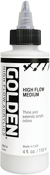 High Flow Medium by GOLDEN, 4 fl. oz. Bottle, Professional Acrylic Medium, Transparent