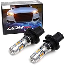 iJDMTOY Amber Yellow Error Free PH24WY SPH24 12272 Replacement Bulbs Compatible With Audi Cadillac GMC,etc As Front Turn Signal Lights