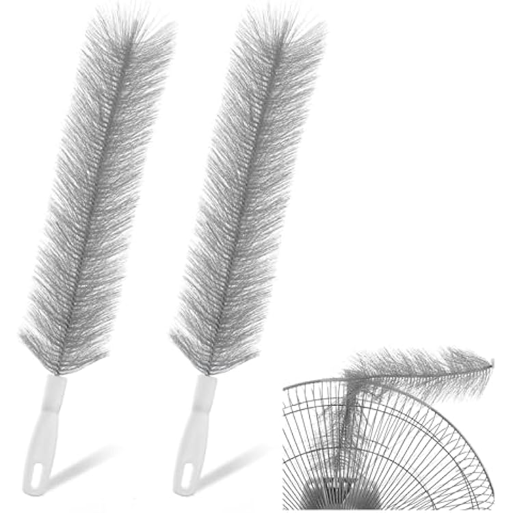 2 Pcs Fan Cleaner Brushes, Bendable Fan Cleaning Brush Cobweb Duster Set Microfiber Head Washable Brush for Ceiling Fan Air Vents Curtains Cars Box FanGrey