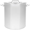 120QT Polished Stainless Steel Stock Pot Brewing Kettle Large w/Lid Avail in 5 Sz Pot 22.5" Wide x 19" Height of Set