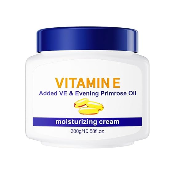 1PC Vitamin E Multi Effect Moisturizing Cream, Added VE and & Evening Primrose Oil, Soothing Moisturizing Nourishing Facial BodyCream, 300g/10.6Oz