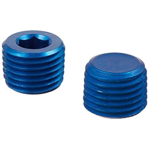 Aeroquip Fitting, Plug, 14 in NPT, Allen Head, Aluminum, Blue Anodized, Pair