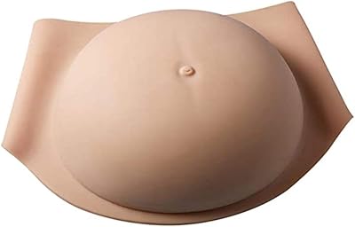Realistic Silicone Film for Fake Pregnant Belly, Bump False Adult Tummy Stuffer for Film Props TV Series Props Spoof Costume Cosplay Color : Complexion, Size : X-Large