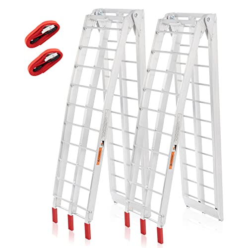 Motorhot 2Pcs 7.5FT ATV Loading Ramps, 1500Lbs Capacity Aluminum Portable Folding Pickup Truck Ramp for Motorcycle, Snow Blower, Dirt Bike, Lawnmowers Ramps