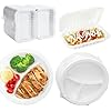 White Disposable Plates 9'' 150-pack and Clamshell Take Out Containers