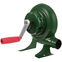 Unomor Hand Crank BBQ Fan Portable Barbecue Air Blower with Metal Blade Manual Charcoal Starter 7.28x7.28x6.69in Fire Bellow for Camping and Grill