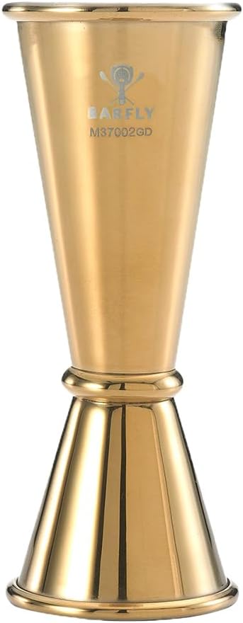 Barfly M37002GD Japanese Jigger, Stainless Steel, Gold, 25 ml x 50 ml
