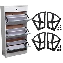 Agatige 4PCS Black Shoes Drawer Cabinet Hinges, ABS Heavy Duty Replacement Cabinet Flip Plate Frame Hinges Cabinet Layered Rack for Home Furniture Shoes Drawer