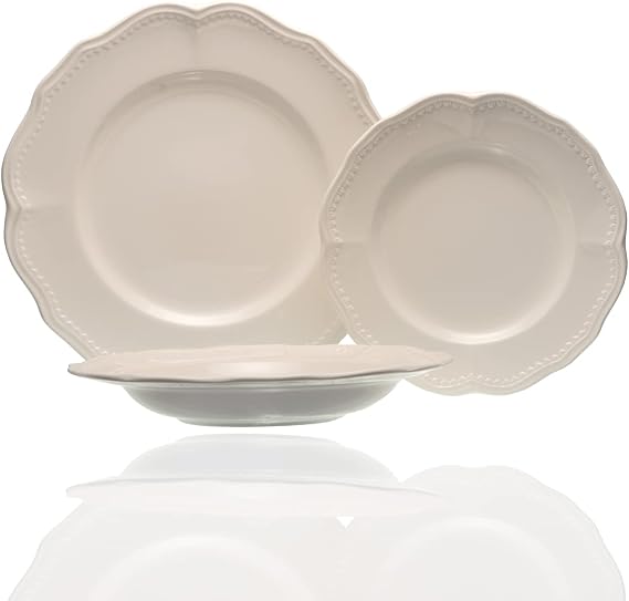 Red Vanilla FN900-018 Classic White Dinner Set - 18 Piece