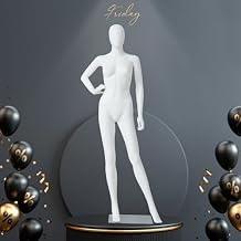 Kinpaw 70" Female Mannequin Full Body - 6FT Full Body Dress Form for Sewing, Retail Display Model, Manikin Torso Stand with Adjustable Head & Arms, Realistic Mannequin Torso for Exhibition, Black