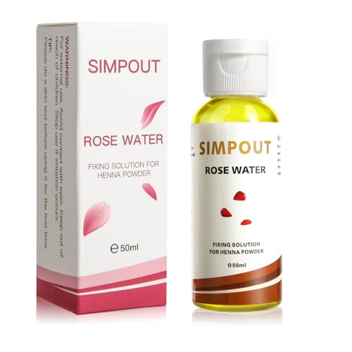 Henna Fixing Solution, Rose Water for Henna Eyebrow Hair Tint, Brightens the Henna Color, Enhances Color Intensity, Natural and Long Lasting 50ML