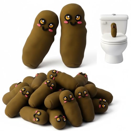 50 Pcs Easter Mini Poop Figures Small Poop Figurines Poo Toys Fake Poo Supply for Easter Egg Fillers Prank Hide and Seek Party Favors Stocking or Goodie Bags Pinata Stuffers Gag Gifts