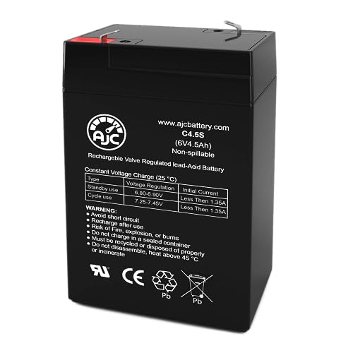 AJC Battery Compatible with Power Patrol SLA0905 6V 4.5Ah Sealed Lead Acid Battery