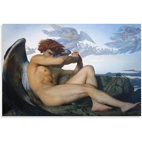 Fallen Angel Famous Classic Painting Oil Poster Aesthetic Canvas Wall Art Living Room Bedroom Painting Living Room Decor 24x36 Frame 1218inch- Framed